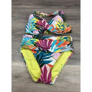 Bleu By Rod Beattie Wild At Heart 2 Piece Bikini High Rise Size 8 - Top 36DD